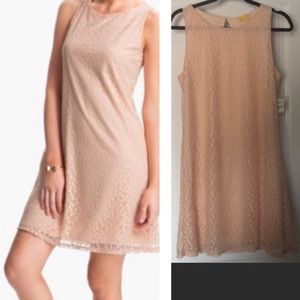 NWT Nordstrom Dee Elle Lace Spring Blush Peach Polka Dot Sleeveless Shift Dress